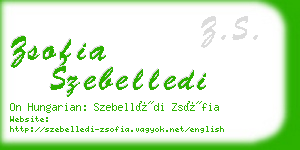 zsofia szebelledi business card